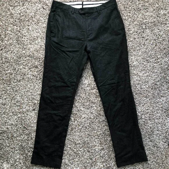 (NWOT) Proper Cloth - Allen Charcoal Wool Flannel Trouser - Picture 3 of 6